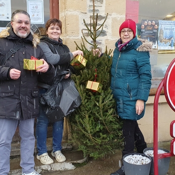 Distribution des sapins et décorations de noel