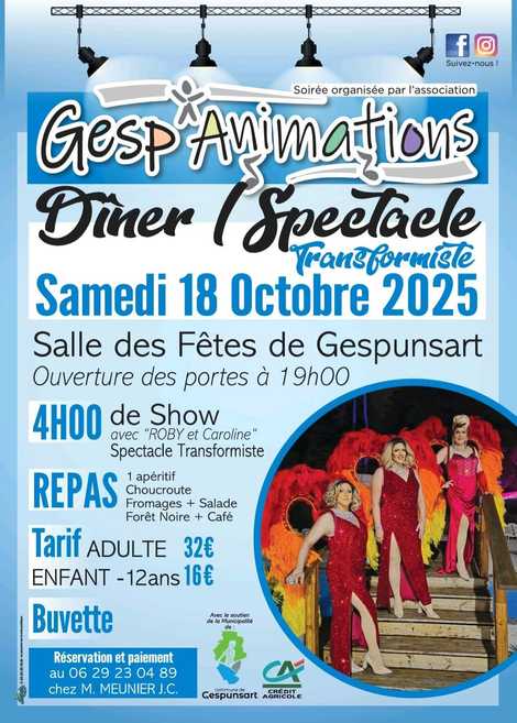 Diner spectacle transformiste