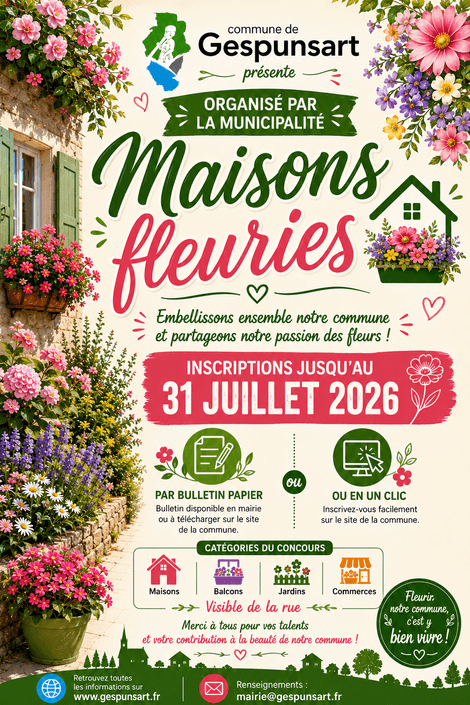Concours des Maisons Fleuries – Ouverture des inscriptions