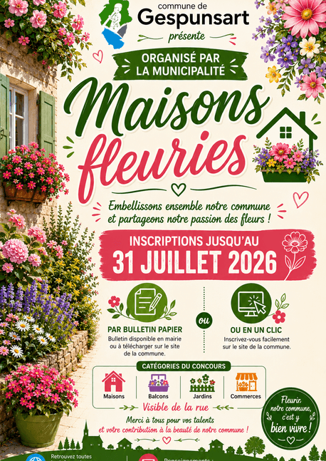 Concours des Maisons Fleuries – Ouverture des inscriptions
