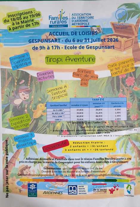 Centre aéré - Vacances d'été