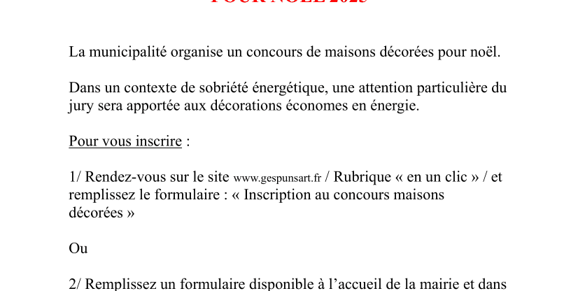 Concours des maisons décorées : faisons briller notre commune pour Noël !