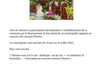 Concours des Maisons Fleuries : les inscriptions sont ouvertes !