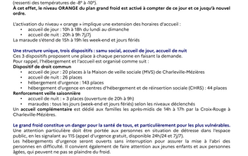 Plan grand froid 2025-2026 : activation du niveau ORANGE