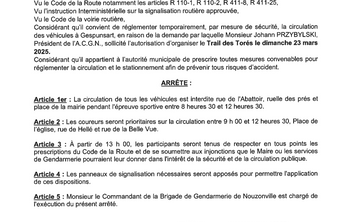 Interdiction temporaire de circulation des véhicules
