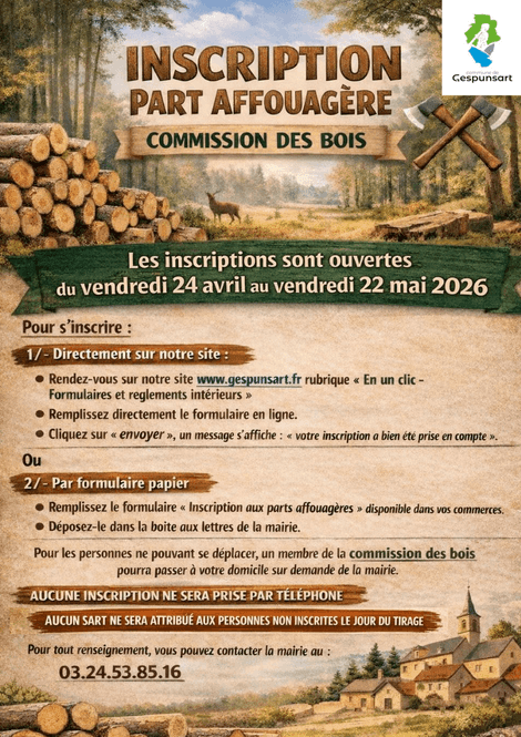 Inscription au part affouagère