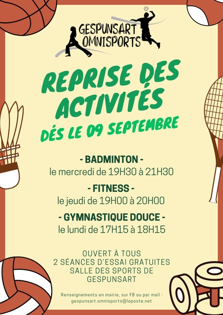 Reprise des activités sportives