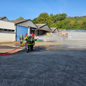 Les pompiers en exercice Les pompiers en exercice
