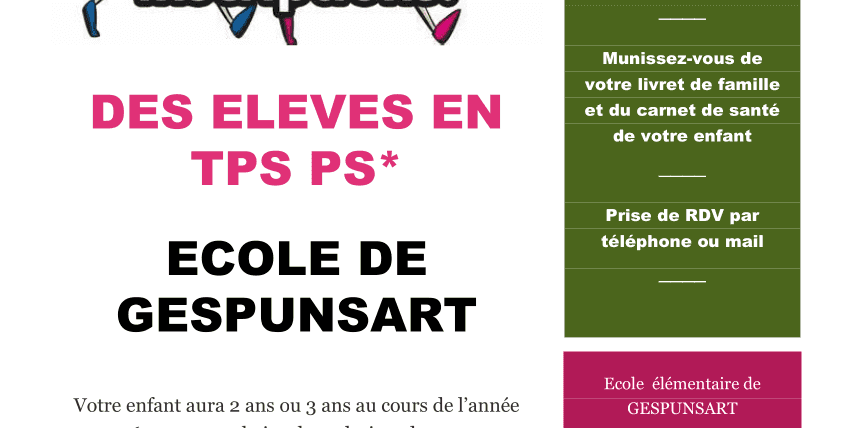 Inscription à l'école