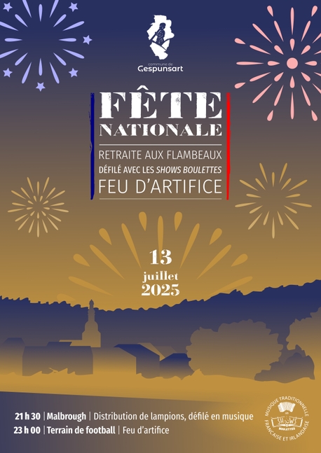 Retraite aux flambeaux et feu d’artifice