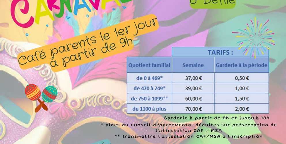 Centre aéré du 16 au 20 février