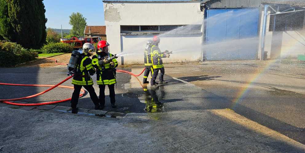 Les pompiers en exercice