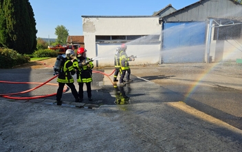 Les pompiers en exercice